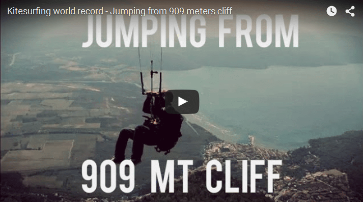 World record - Jumping from 909 meters cliff 