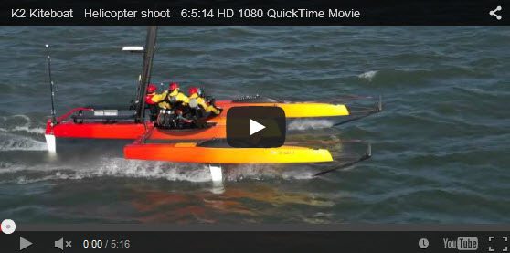 K2 Kiteboat Helicopter shoot