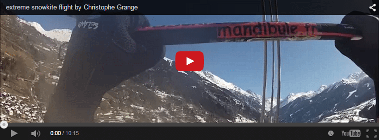 Extreme Snowkite flight by Christophe Grange 