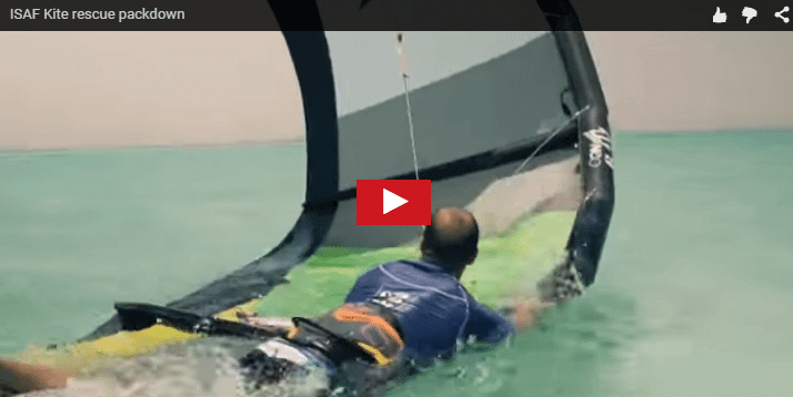 Maniobra de rescate para recoger el kite