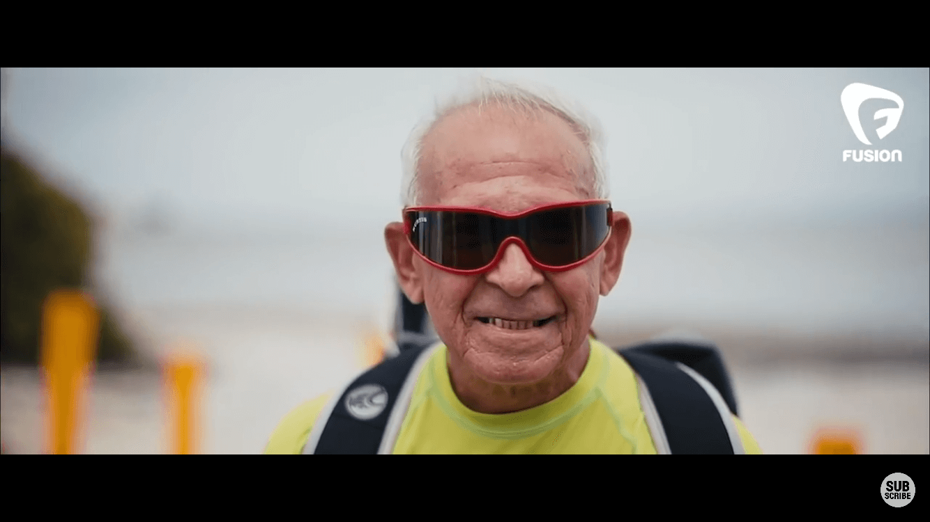 78 years old Kiteboarder