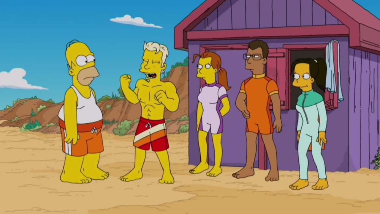Los Simpson también hacen kitesurf